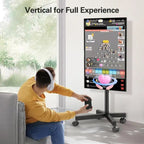 Black Steel Rolling TV Stand with Tilt and Height Adjustment for 23"-60" TVs