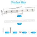 Silver / Black Stainless Steel Wall Mount Coat Hook Rail with 4 or 6 Hooks for 1+ Person