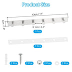 Silver / Black Stainless Steel Wall Mount Coat Hook Rail with 4 or 6 Hooks for 1+ Person