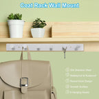 Silver / Black Stainless Steel Wall Mount Coat Hook Rail with 4 or 6 Hooks for 1+ Person