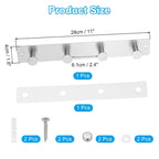Silver / Black Stainless Steel Wall Mount Coat Hook Rail with 4 or 6 Hooks for 1+ Person
