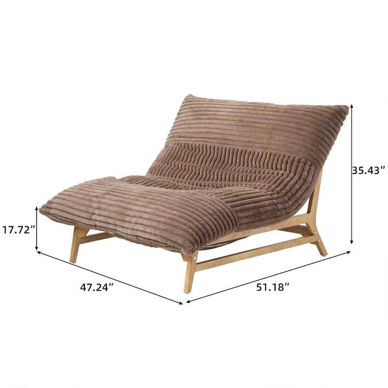 Weiß / Hellbraun / Schwarz 3-in-1 Cabrio-Sitzsackbett mit Massivholzrahmen für 1 Person