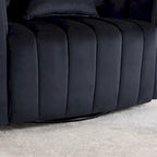 Beige / Green / Black / Navy Velvet 360° Swivel Barrel Accent Chair with Storage Ottoman for 1 Person