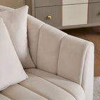 Beige / Green / Black / Navy Velvet 360° Swivel Barrel Accent Chair with Storage Ottoman for 1 Person