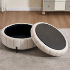 Beige / Green / Black / Navy Velvet 360° Swivel Barrel Accent Chair with Storage Ottoman for 1 Person