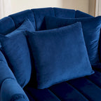 Beige / Green / Black / Navy Velvet 360° Swivel Barrel Accent Chair with Storage Ottoman for 1 Person