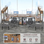 Rustic Brown / White / Pink / Black / Grey Oak L-Shaped Gaming Desk with RGB LED, Power Strip and Storage for 1 Person