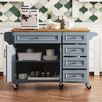 White Drop Leaf Kitchen Island Cart for 1–2 Person, No Stool