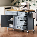 White Drop Leaf Kitchen Island Cart for 1–2 Person, No Stool