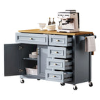 White Drop Leaf Kitchen Island Cart for 1–2 Person, No Stool