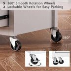 White Drop Leaf Kitchen Island Cart for 1–2 Person, No Stool