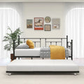 Black Metal Twin Size Daybed with Pull-Out Trundle for 1–2 Person