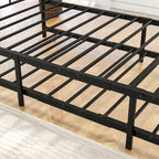 Black Metal Twin Size Daybed with Pull-Out Trundle for 1–2 Person
