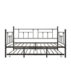 Black Metal Twin Size Daybed with Pull-Out Trundle for 1–2 Person