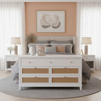 White Queen Size Modern Style Murphy Bed with Versatile Storage Large Drawers for Bedroom