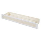 White Queen Size Murphy Bed with Storage Drawers and Rattan Panel Design for 1–2 Person