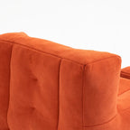 Multi-Color Velvet Upholstered Accent Chair with Crushed Foam and Ottoman for 1 Person
