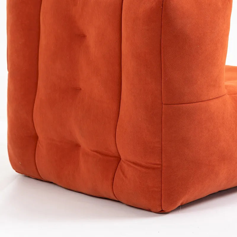 Multi-Color Velvet Upholstered Accent Chair with Crushed Foam and Ottoman for 1 Person