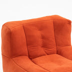 Multi-Color Velvet Upholstered Accent Chair with Crushed Foam and Ottoman for 1 Person