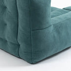 Multi-Color Velvet Upholstered Accent Chair with Crushed Foam and Ottoman for 1 Person