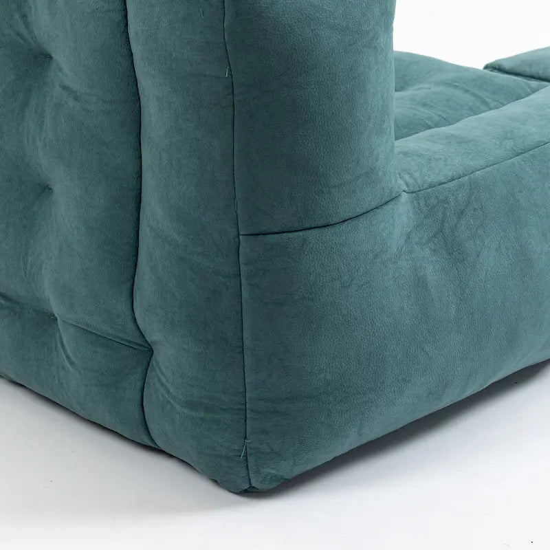 Multi-Color Velvet Upholstered Accent Chair with Crushed Foam and Ottoman for 1 Person