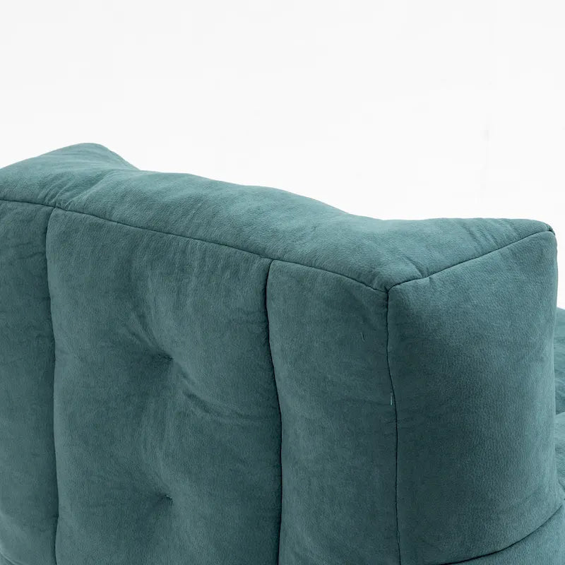 Multi-Color Velvet Upholstered Accent Chair with Crushed Foam and Ottoman for 1 Person