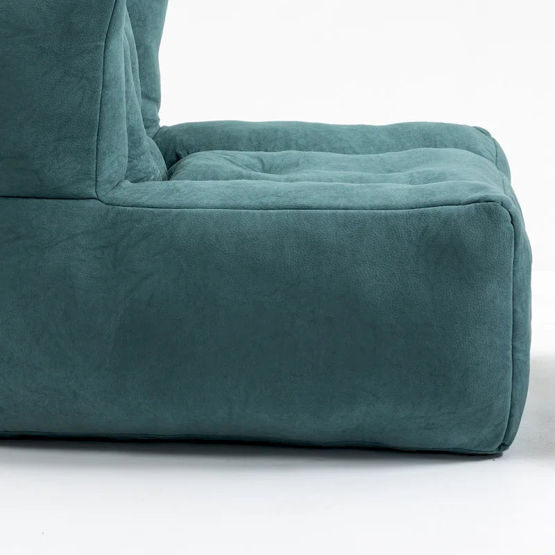 Multi-Color Velvet Upholstered Accent Chair with Crushed Foam and Ottoman for 1 Person