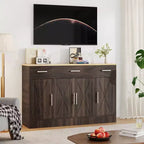 Celebalcony Buffet-Schrank mit Stauraum, 53,4 großer Küchenschrank mit 3 Schubladen und 4 Türen, verstellbarer Einlegeboden für Küche, Wohnzimmer
