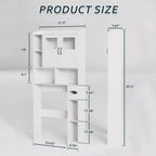 Badezimmerschrank über der Toilette – 171 cm hoher Badezimmer-Organizer im Landhausstil mit verstellbarem Regal und Glastür für Bad und Waschküche