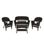 4-teiliges Loungeset aus Polyrattan für den Außenbereich