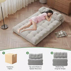 Klappbares Cord-Schlafsofa Futon, wandelbarer Bodenschlafsessel mit Kissen & Rückenlehne