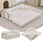 4-in-1 Schlafsofa, 79" rahmenloses Cord-Klappbodenbett mit Kissen, keine Montage erforderlich, Zweisitzer für kleine Wohnungen