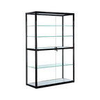 Zeitgenössische rechteckige Vitrine aus schwarzem Glas