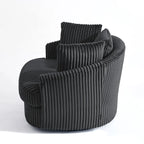 2er-Set übergroßer 43 W Plüsch-Cord-Drehsessel mit Kissen