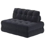 Klappbares Cord-Schlafsofa Futon, wandelbarer Bodenschlafsessel mit Kissen & Rückenlehne