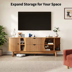 Schwarz/Braun Mid-Century TV-Schrank mit 2 Schubladen, für 1 Zimmer