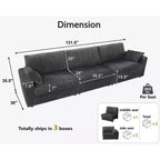 Dyonery Modulares Cord-Ecksofa mit waschbaren Bezügen