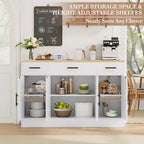 Celebalcony Buffet-Schrank mit Stauraum, 53,4 großer Küchenschrank mit 3 Schubladen und 4 Türen, verstellbarer Einlegeboden für Küche, Wohnzimmer