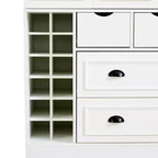 Whisen 180 cm hohe freistehende Küchenpantry, großer Esszimmer-Vorrratsschrank, Anrichte mit 4 faltbaren Türen, Einlegeböden, Weinregalen