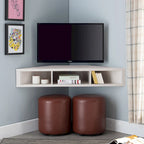 47 Eck-TV-Schrank, schwebend, 3 Ablagen, Transitional Style, platzsparende Wandmontage