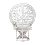 Kallima Moderner Bohemian Weißer Naturrattan-Pfauenstuhl