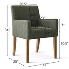 Set aus 6 gepolsterten Esszimmerstühlen mit Armlehnen, moderne Leinen-Sessel mit Holzbeinen, Akzentstühle für Esszimmer, Wohnzimmer - Panipeachy