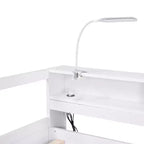 Whisen Twin XL Tagesbett aus Holz mit 2 Ausziehbetten, 3 Staufächern, 1 kostenloser Leuchte und USB-Ladefunktion