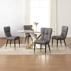 Bekrvio Esszimmerstühle 6er-Set, moderne gepolsterte Kunstledersitze mit hoher Rückenlehne, Metallbeine, armlose Küchenstühle für Wohn- und Esszimmer