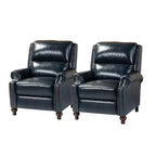 2er-Set Elisabete Modern Wingback Echtleder-Liegesessel mit Vintage-Nagelkopfleiste für Wohn- und Schlafzimmer | ART OF LIVING DESIGNS