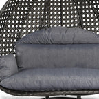 LeisureMod 2-Person Hängesessel mit Ständer – Outdoor/Indoor Rattan Korbsessel Garten-Schaukelhängematte mit Kissen
