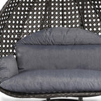 LeisureMod 2-Person Hängesessel mit Ständer – Outdoor/Indoor Rattan Korbsessel Garten-Schaukelhängematte mit Kissen
