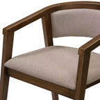 Christopher Knight Home Simon 5-teiliges Esszimmer-Set aus Kautschukholz im Mid-Century Modern Stil mit Bouclé-Stühlen