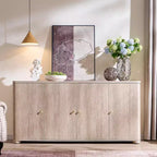 Küchenbuffet Anrichte mit 4 Türen und Regalen, modernes großes Sideboard Buffet Aufbewahrungsschrank, 66 Kaffeebar-Aufbewahrungsschrank