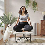 Pinmoco Ergonomischer Kreuz-Bürostuhl, höhenverstellbarer Meditationsstuhl, 360° drehbar, Lendenwirbelstütze, Arbeits- und Bürostuhl, ADHS-Stuhl